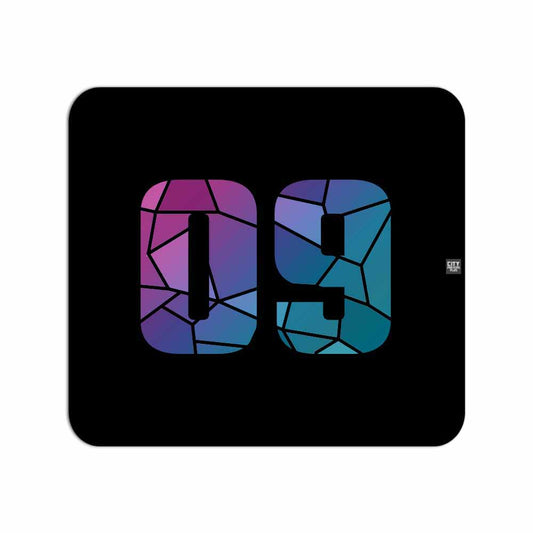 09 Number Mouse pad (Black)