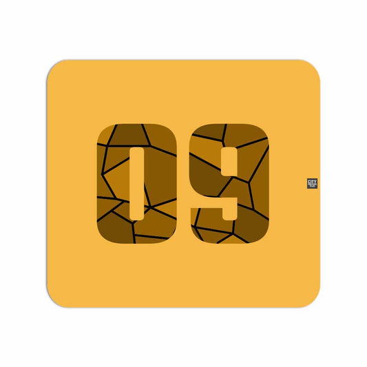 09 Number Mouse pad (Golden Yellow)