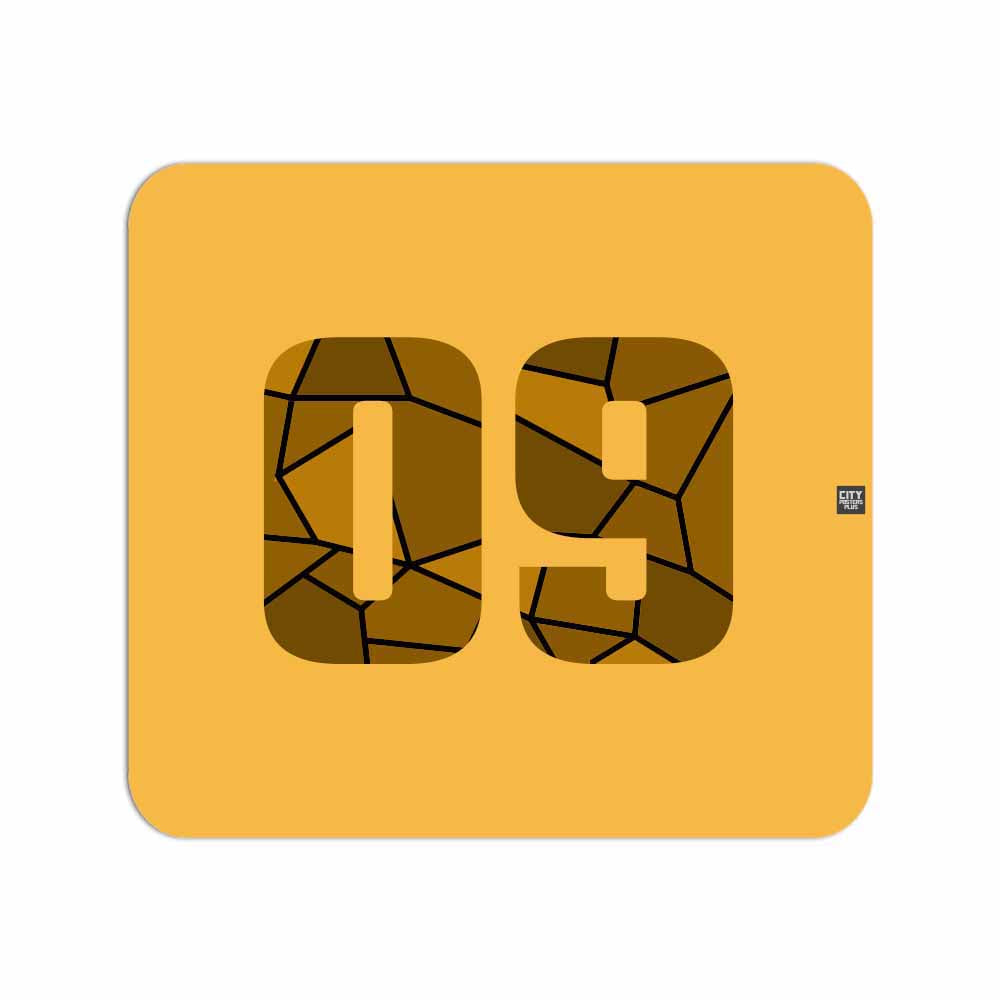 09 Number Mouse pad (Golden Yellow)