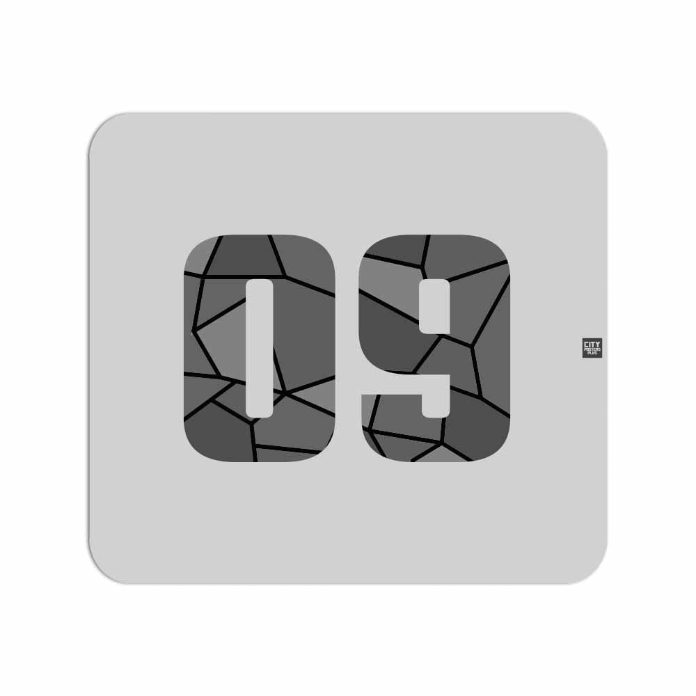 09 Number Mouse pad (Melange Grey)