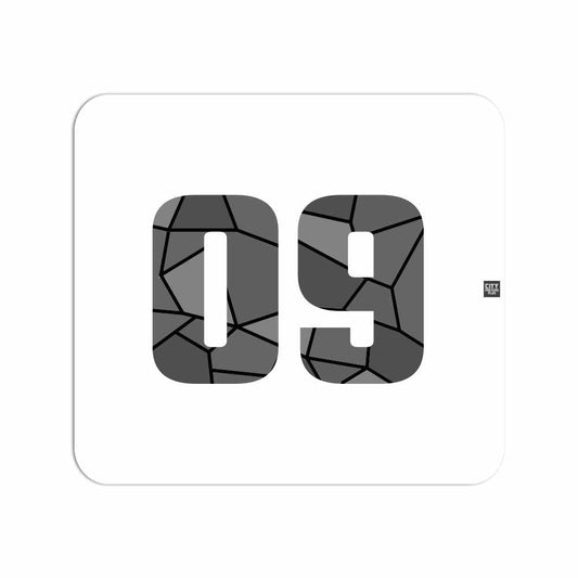 09 Number Mouse pad (White)