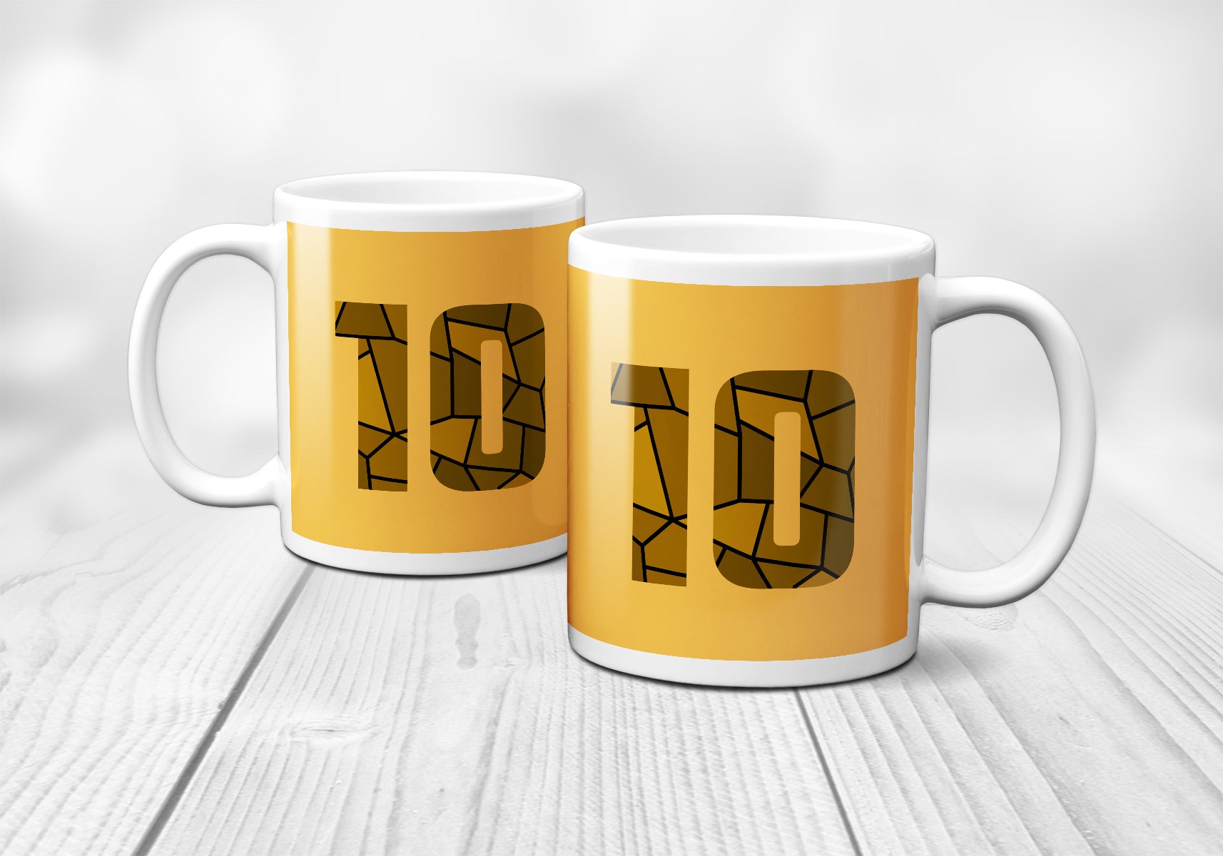 10 Number Mug (Golden Yellow)