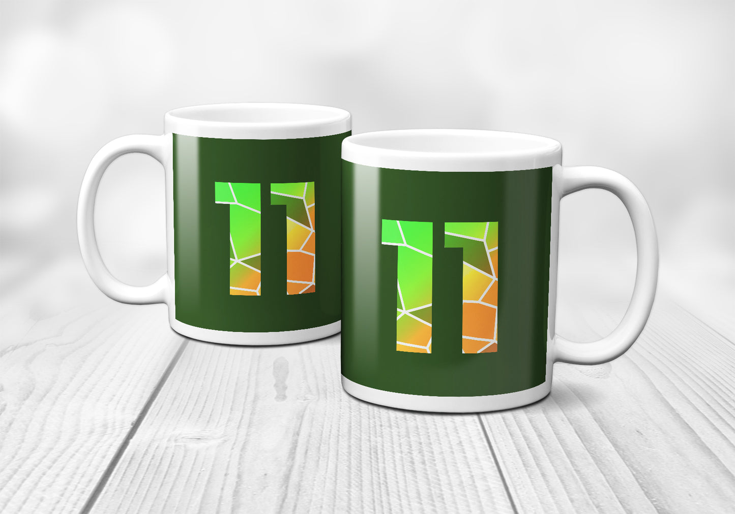 11 Number Mug (Olive Green)