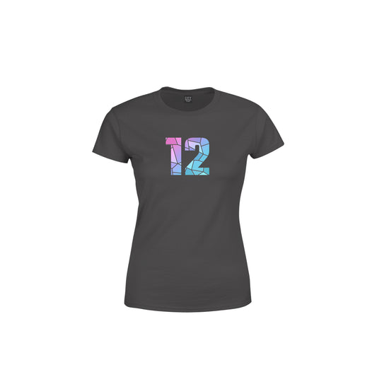 12 Number Women's T-Shirt (Charcoal Grey)