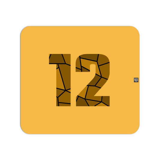 12 Number Mouse pad (Golden Yellow)