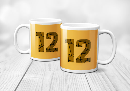 12 Number Mug (Golden Yellow)