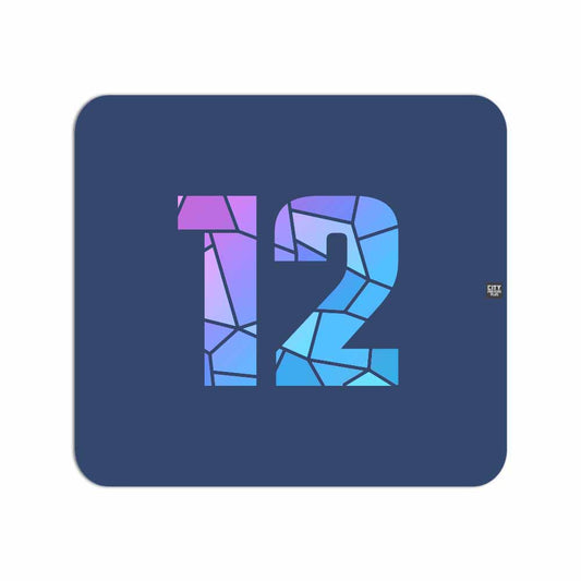 12 Number Mouse pad (Navy Blue)