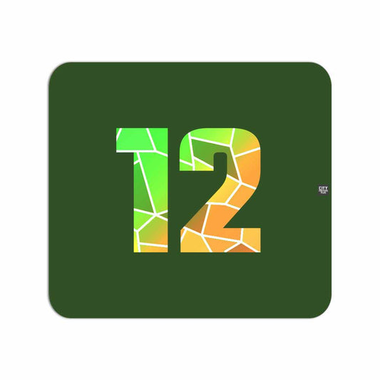 12 Number Mouse pad (Olive Green)