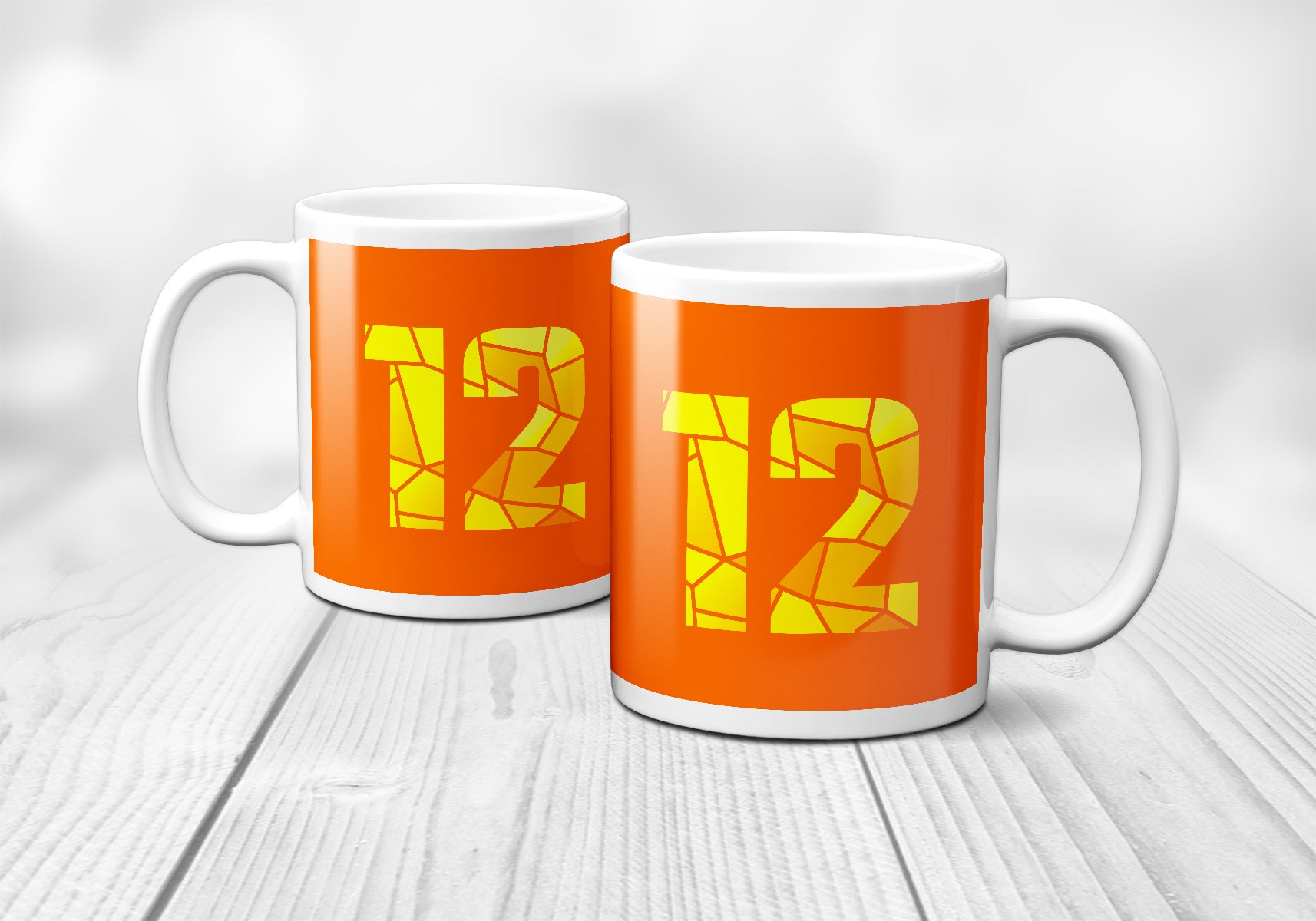 12 Number Mug (Orange)