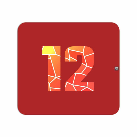 12 Number Mouse pad (Red)