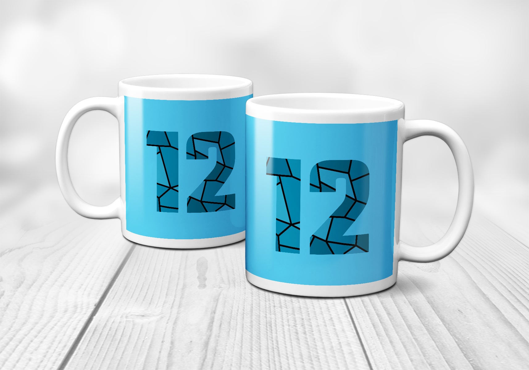 12 Number Mug (Sky Blue)