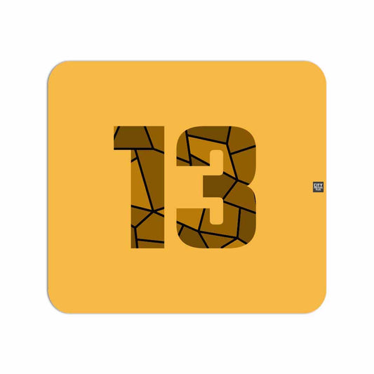 13 Number Mouse pad (Golden Yellow)