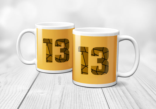 13 Number Mug (Golden Yellow)