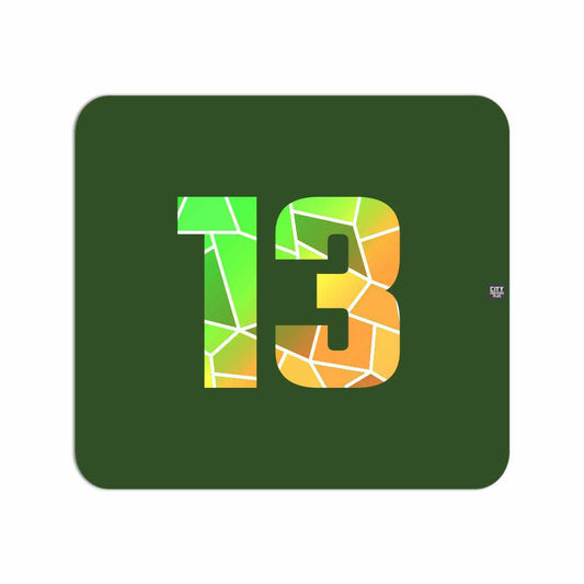 13 Number Mouse pad (Olive Green)