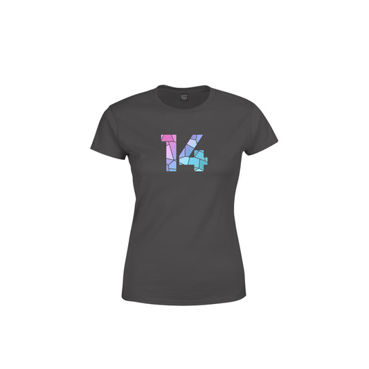 14 Number Women's T-Shirt (Charcoal Grey)