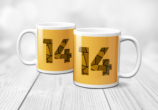 14 Number Mug (Golden Yellow)