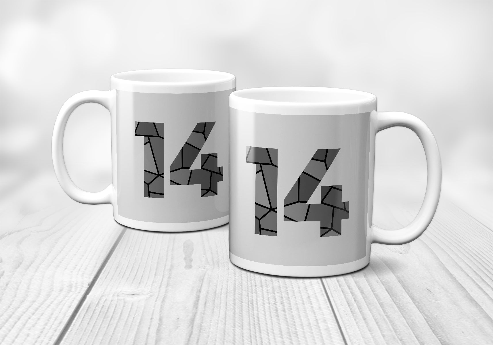 14 Number Mug (Melange Grey)