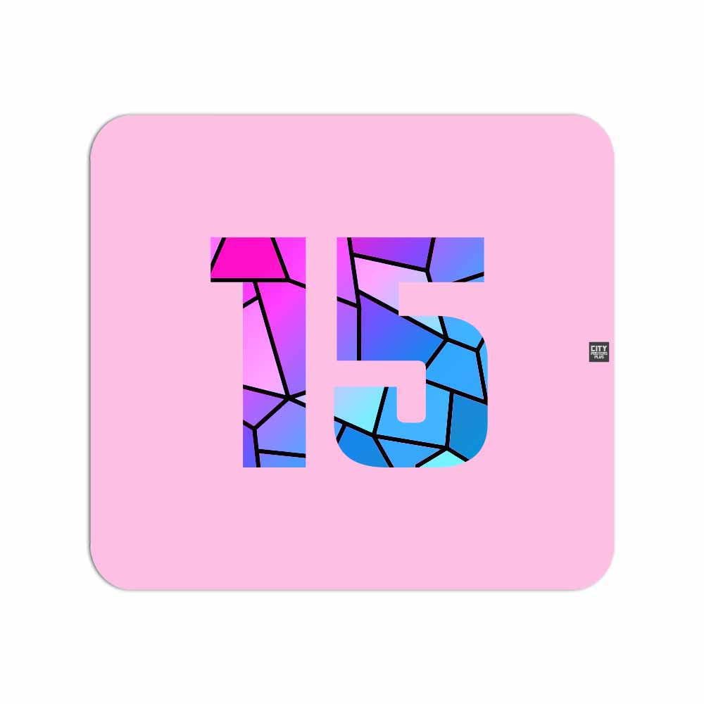 15 Number Mouse pad (Light Pink)