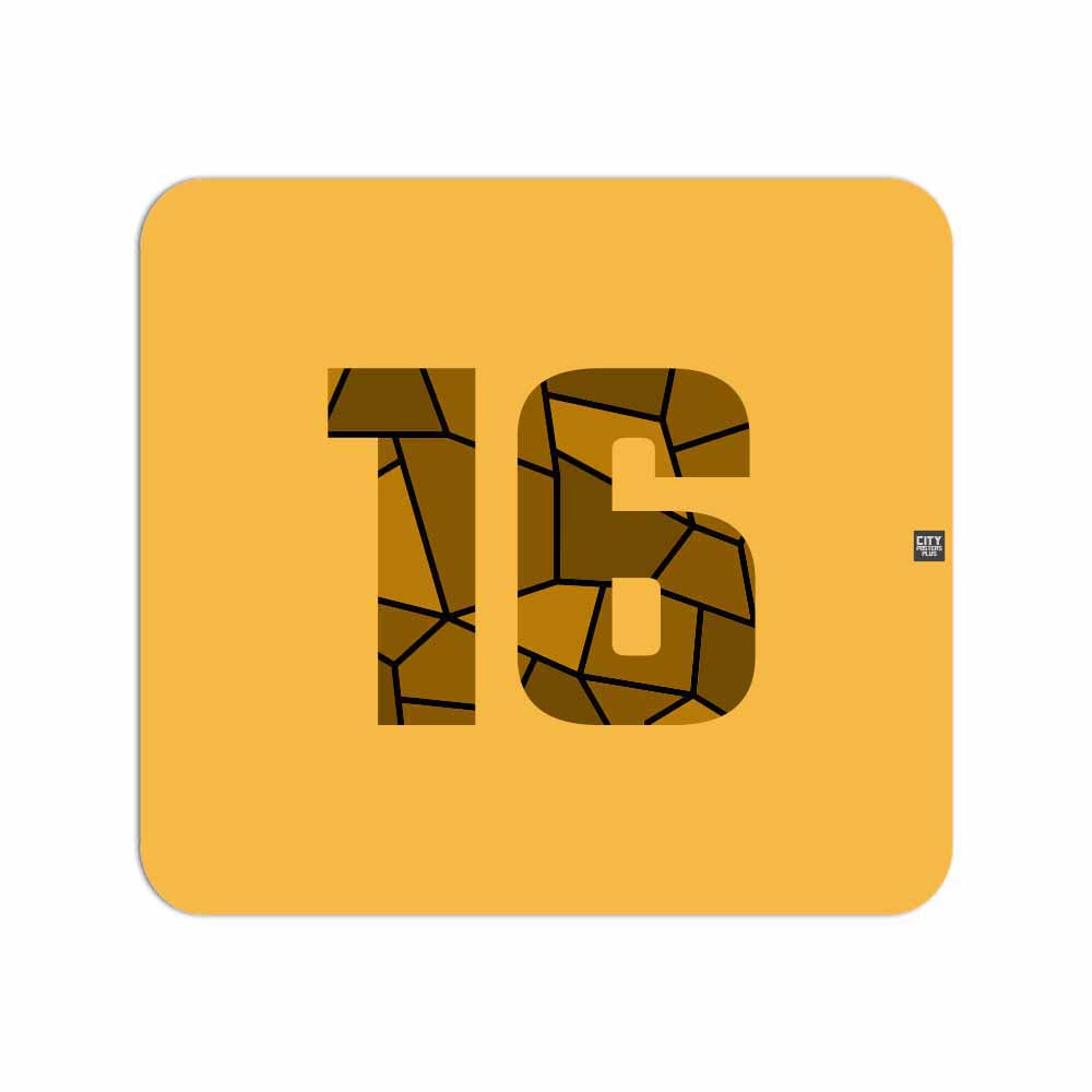 16 Number Mouse pad (Golden Yellow)