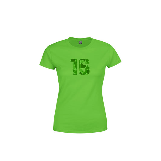 16 Number Women's T-Shirt (Liril Green)