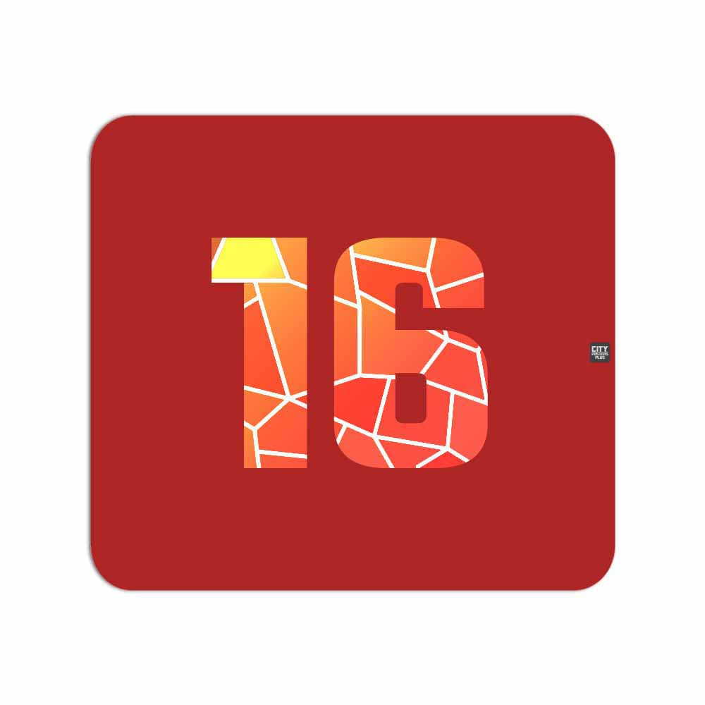 16 Number Mouse pad (Red)