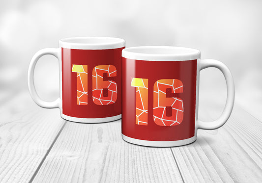 16 Number Mug (Red)