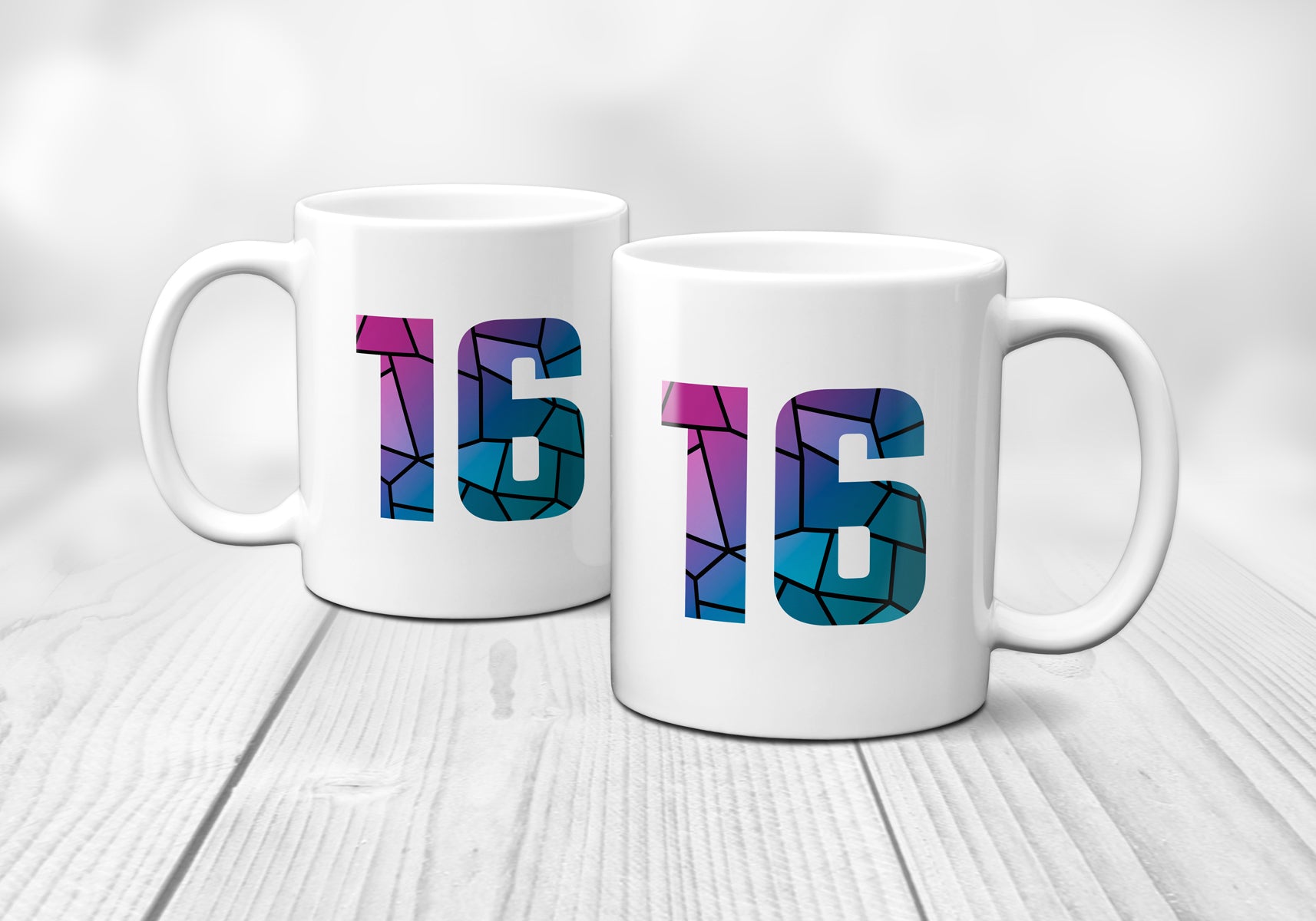 16 Number Mug (White)