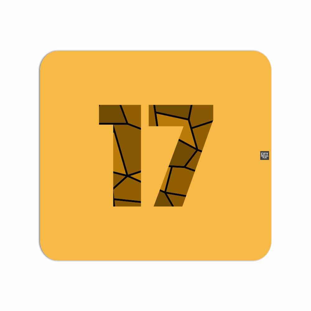 17 Number Mouse pad (Golden Yellow)