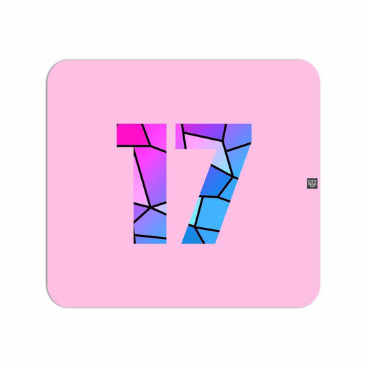 17 Number Mouse pad (Light Pink)