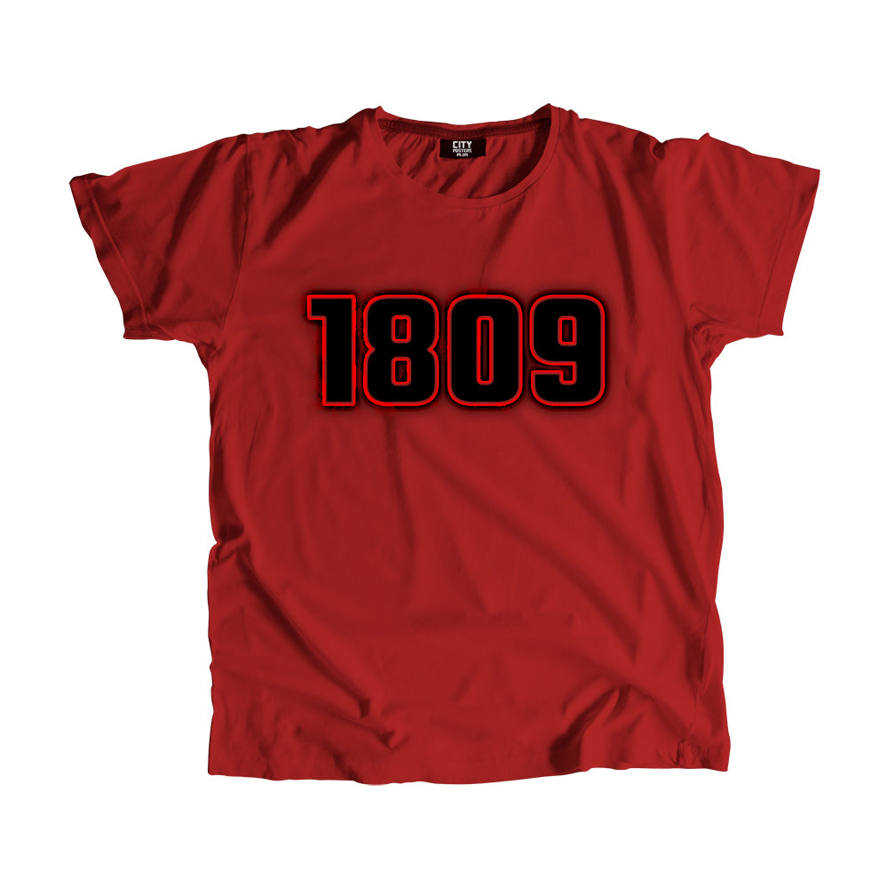 1809 Year Men Women Unisex T-Shirt (Red)