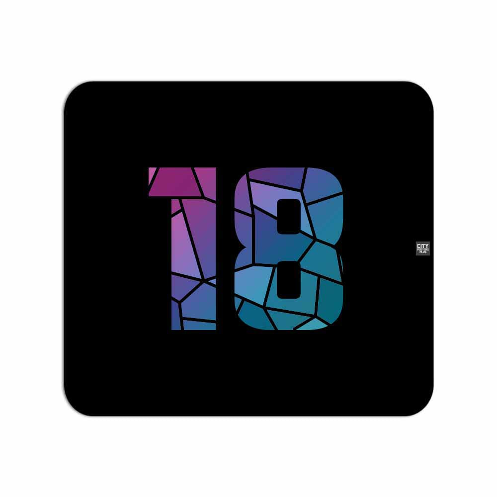 18 Number Mouse pad (Black)