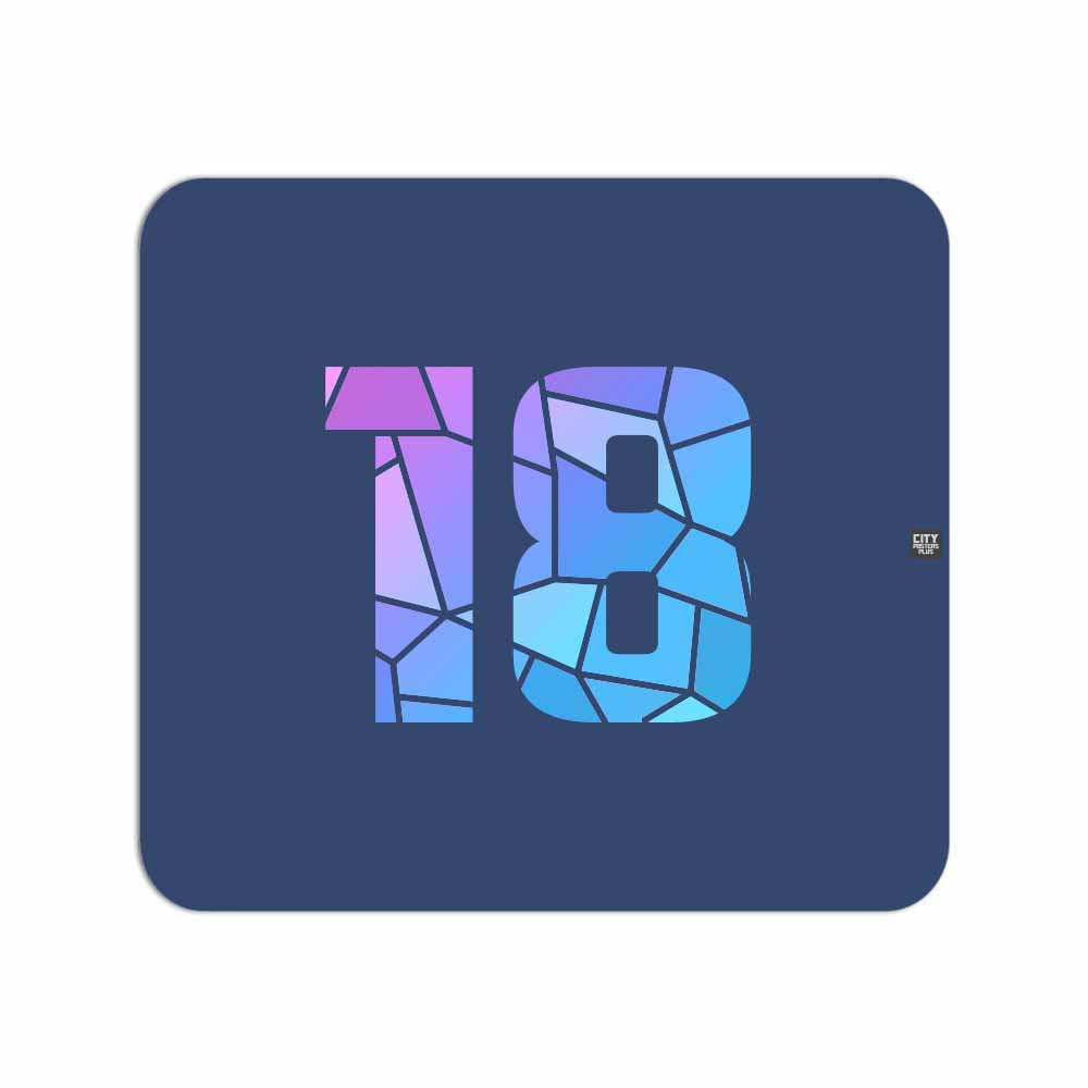 18 Number Mouse pad (Navy Blue)