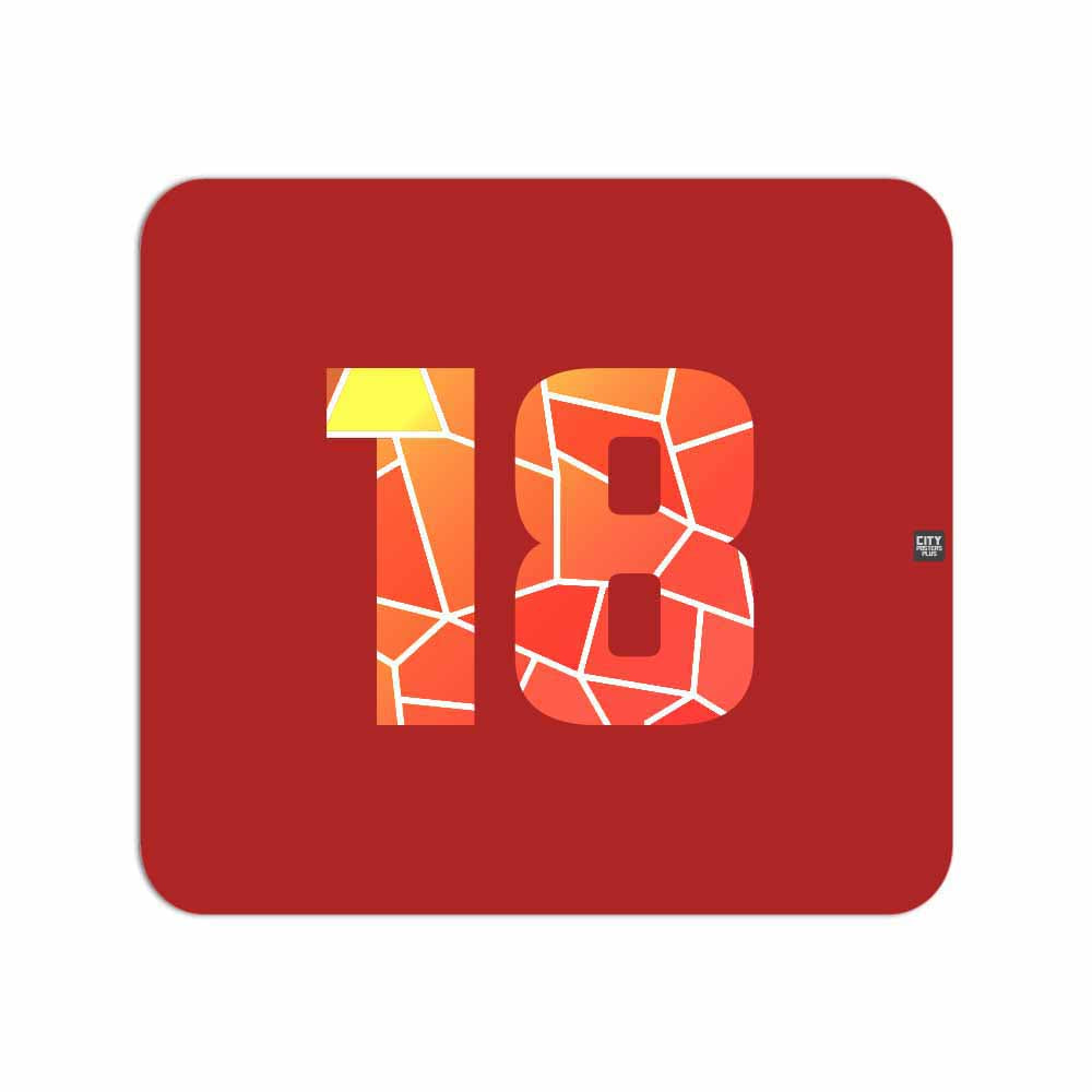 18 Number Mouse pad (Red)