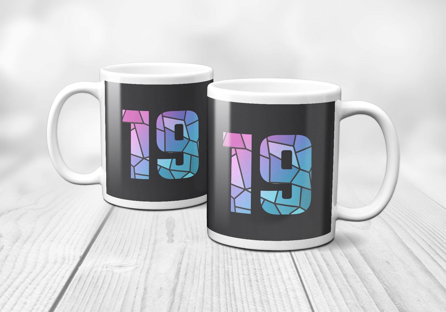 19 Number Mug (Charcoal Grey)