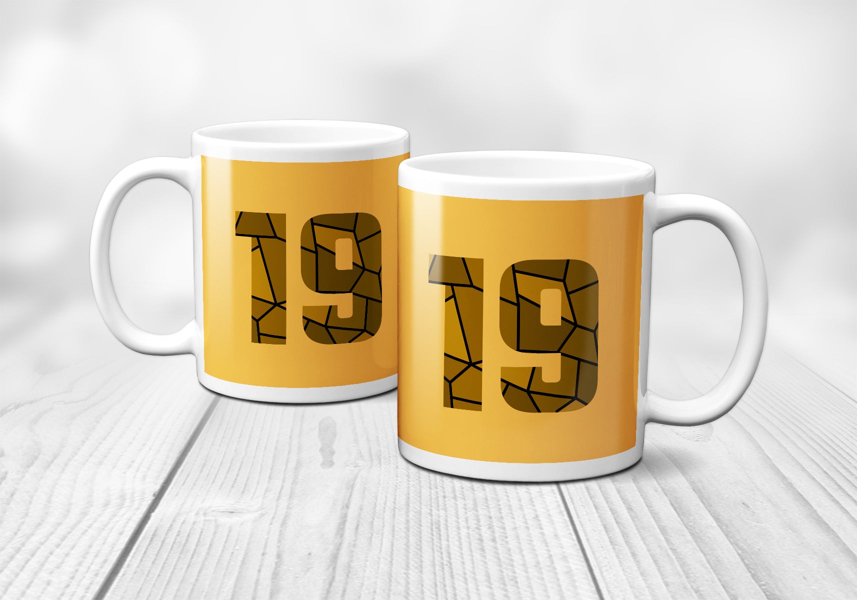 19 Number Mug (Golden Yellow)