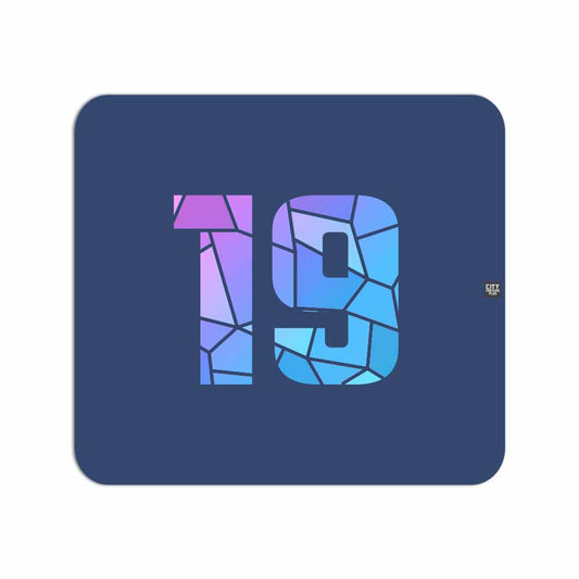 19 Number Mouse pad (Navy Blue)