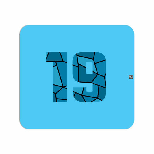 19 Number Mouse pad (Sky Blue)