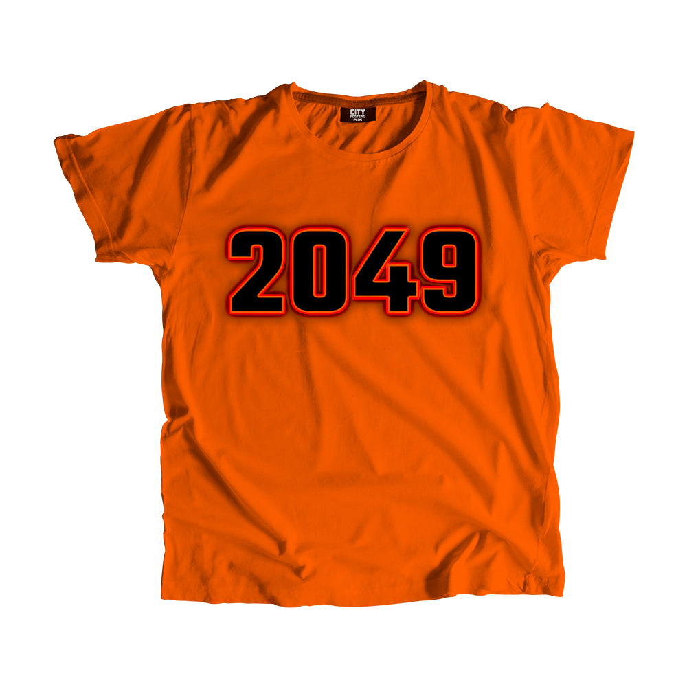 2049 Year Men Women Unisex T-Shirt (Orange)
