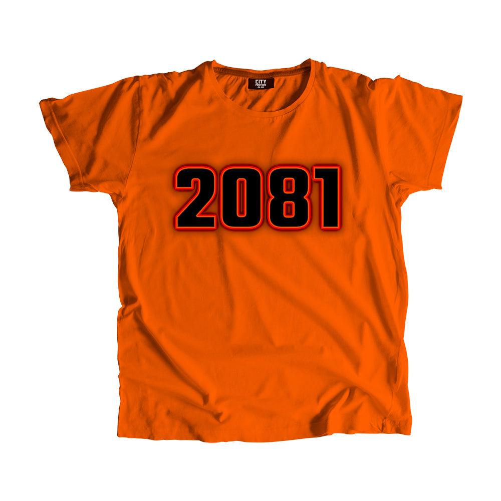 2081 Year Men Women Unisex T-Shirt (Orange)