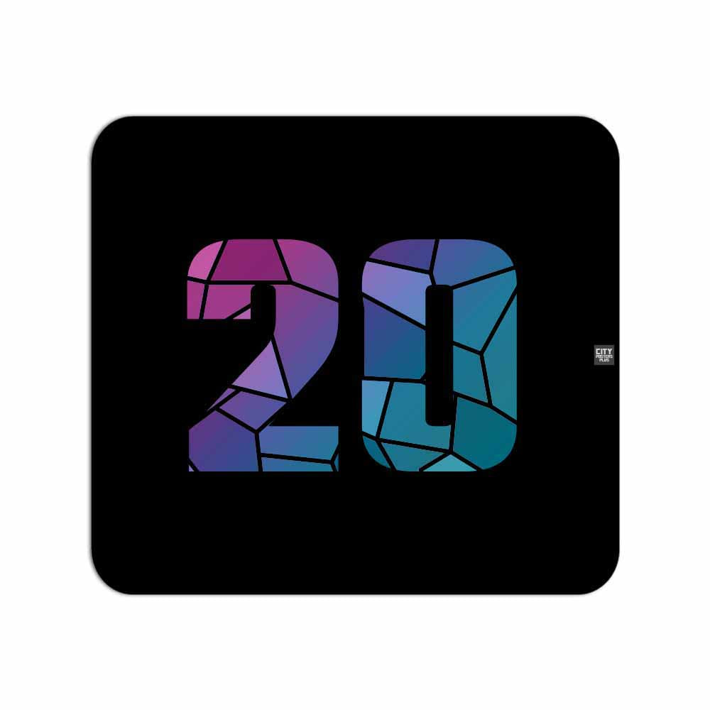 20 Number Mouse pad (Black)