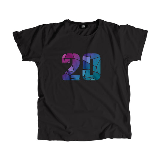 20 Number Men Women Unisex T-Shirt (Black)