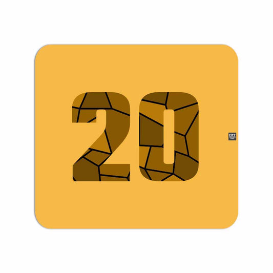 20 Number Mouse pad (Golden Yellow)