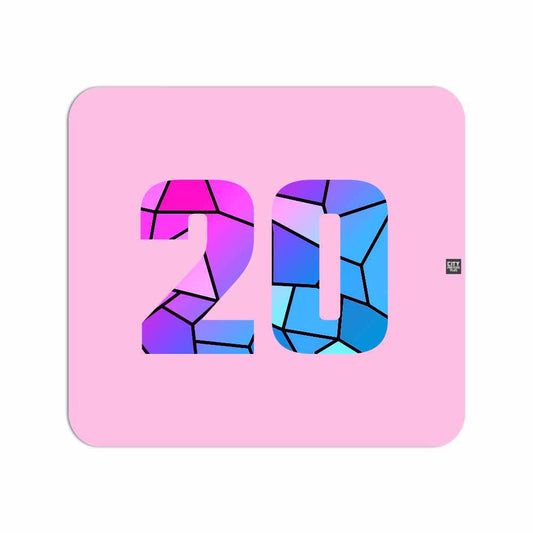 20 Number Mouse pad (Light Pink)