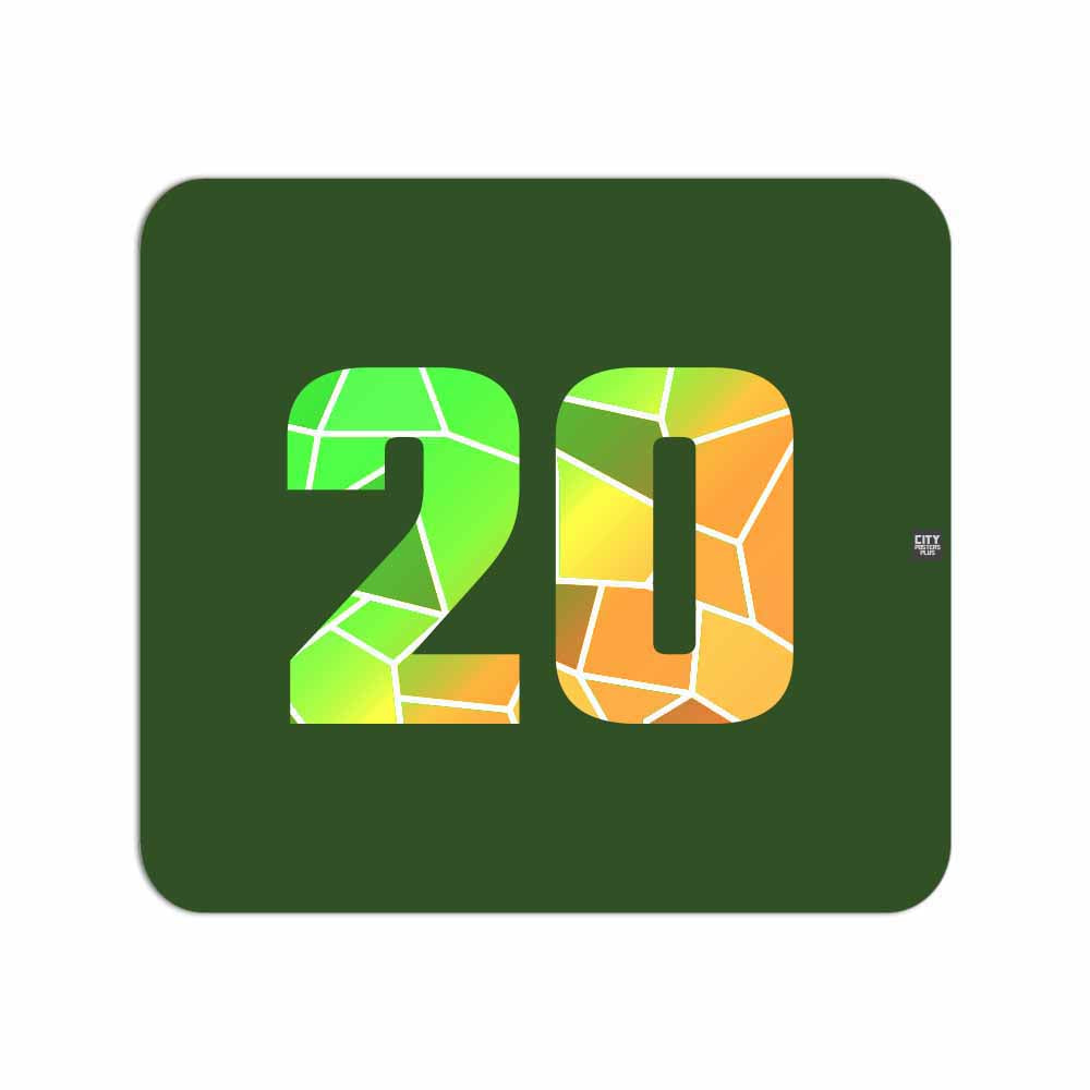 20 Number Mouse pad (Olive Green)