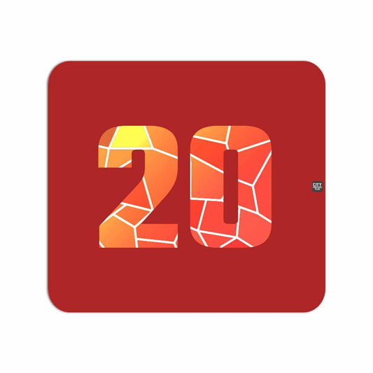 20 Number Mouse pad (Red)