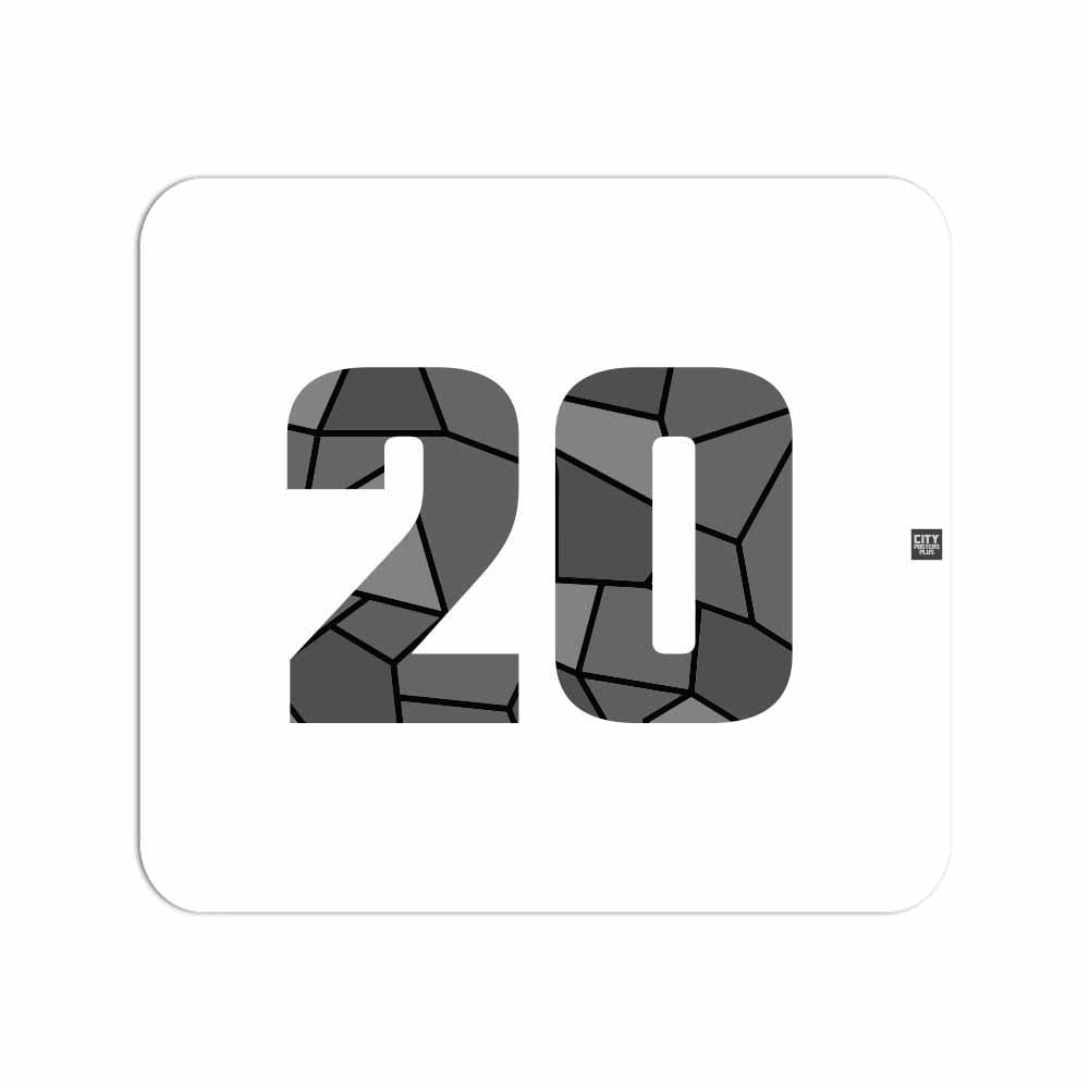 20 Number Mouse pad (White)