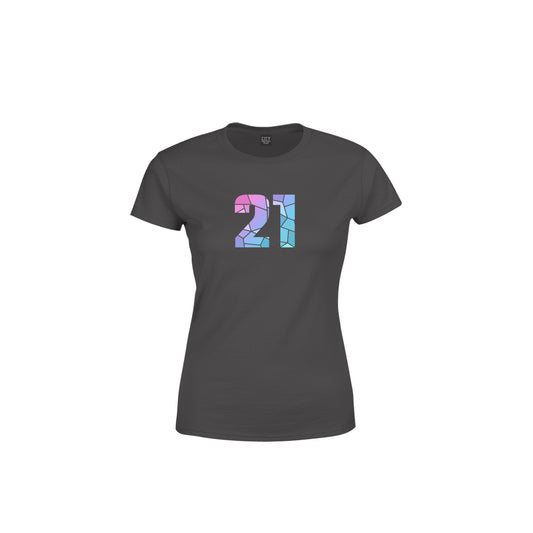 21 Number Women's T-Shirt (Charcoal Grey)