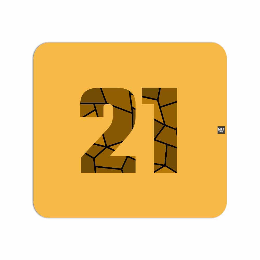 21 Number Mouse pad (Golden Yellow)