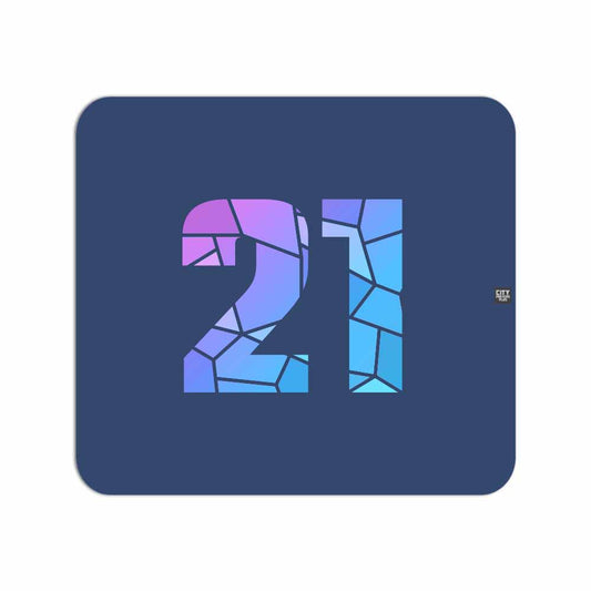 21 Number Mouse pad (Navy Blue)