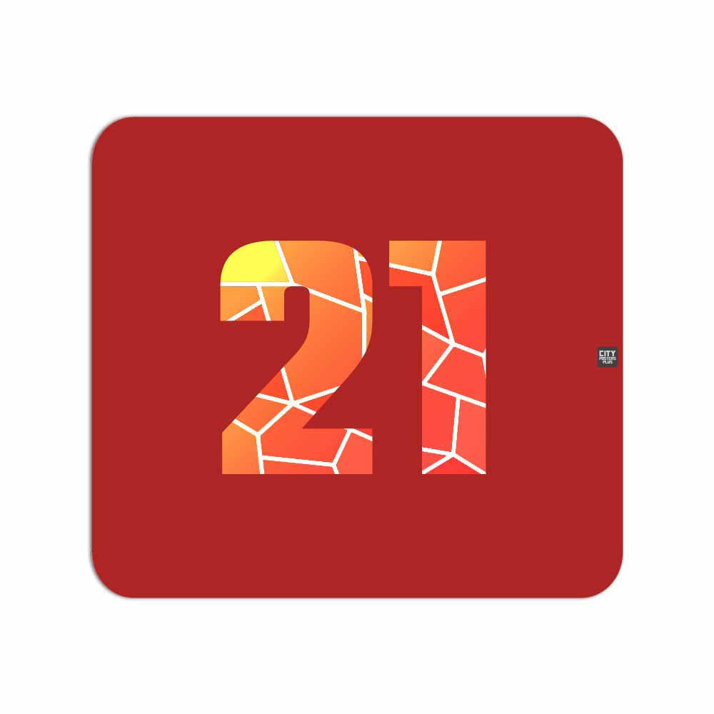 21 Number Mouse pad (Red)